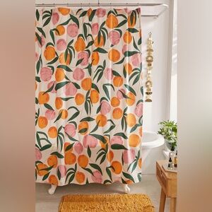 Urban Outfitters Allover Fruits Peaches Shower Curtain